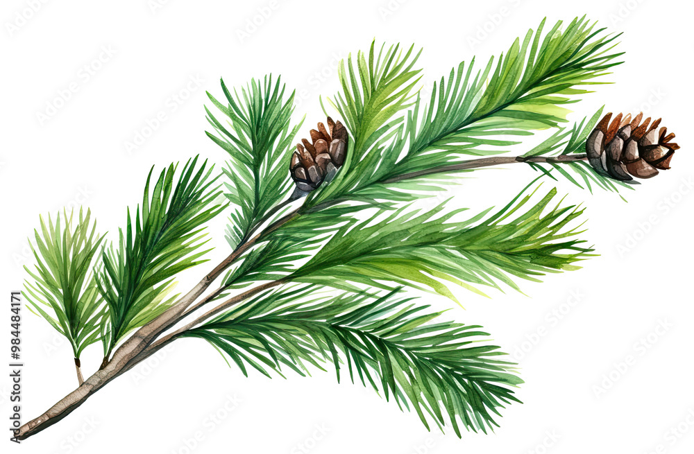 Naklejka premium Pine branch tree pine plant.