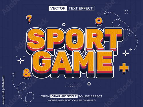 sport game editable text, font effect, 3d text for title