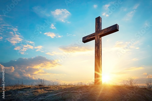 Cross of Christ with Sunrise in Background