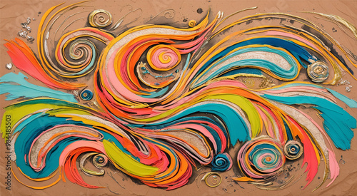 colorful handmade theme abstract background, ai generated