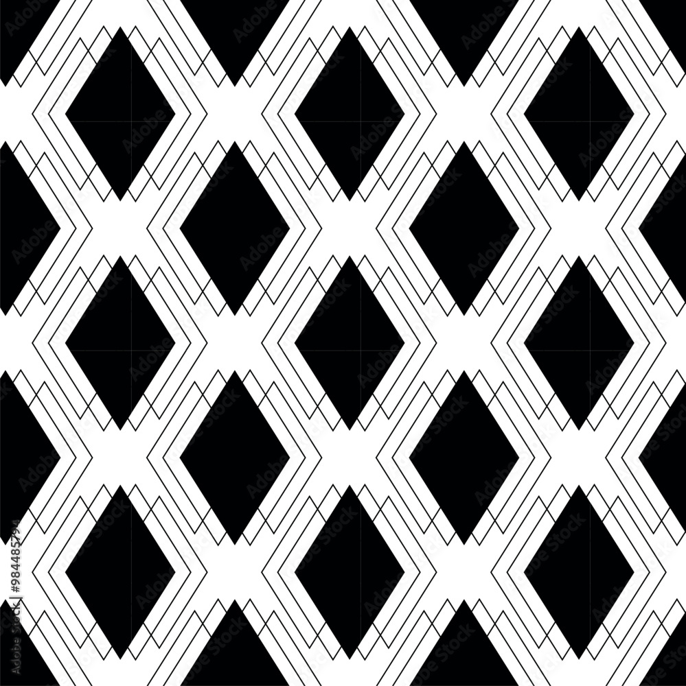 Abstract geometric pattern with crosses, stripes, lines. Seamless vector background. White and black ornament. Modern reticulated graphic design. Abstract geometric pattern with crosses, stripes, lines. Seamless vector background. White and black ornament. Modern reticulated graphic design.