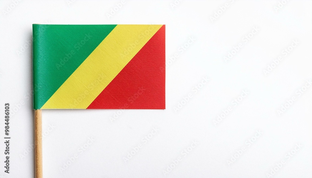 Fototapeta premium 小さな紙のコンゴ共和国の国旗（small paper Congo flag） 