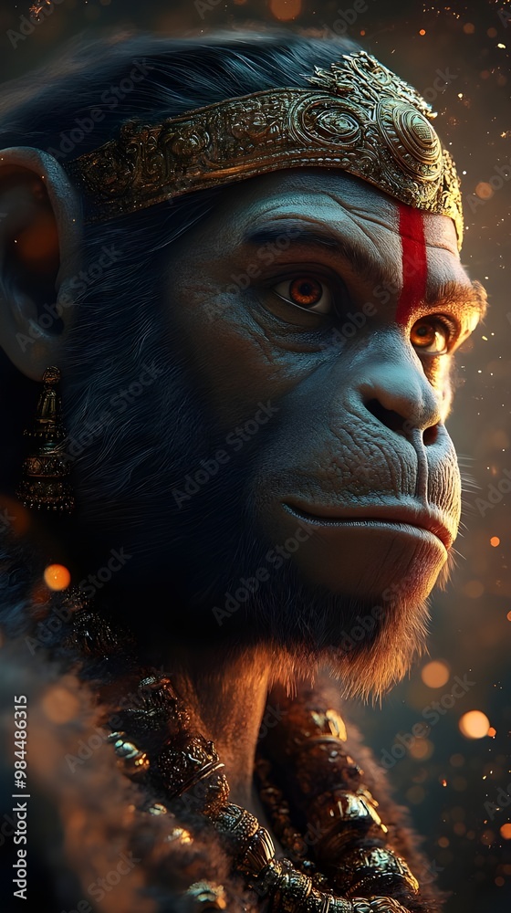 Lord Hanuman Calm Look | Cosmic Orange and Black Background Epic Wallpaper | Bajarangbali Hindu God Art Lord Hanuman Calm Look | Cosmic Orange and Black Background Epic Wallpaper | Bajarangbali Hindu God Art