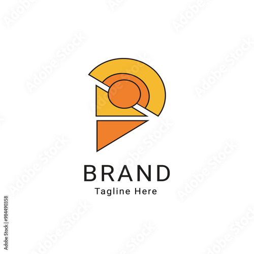 simple logo combination of triangular and round shapes