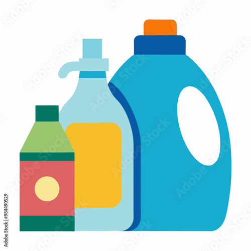 Laundry Detergent and Fabric Softener Vector Illustration | SVG Design, Cut Files for Cricut & Silhouette