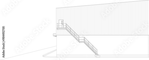 3D illustration of industrial project