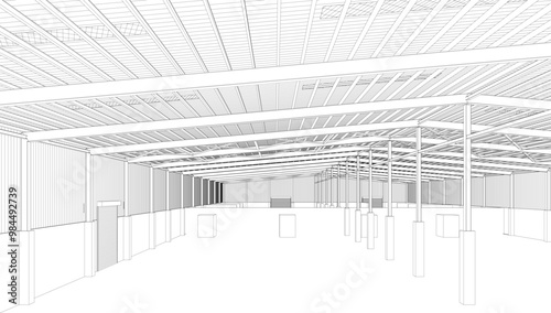 3D illustration of industrial project