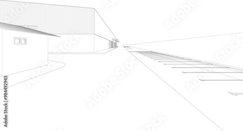 3D illustration of industrial project