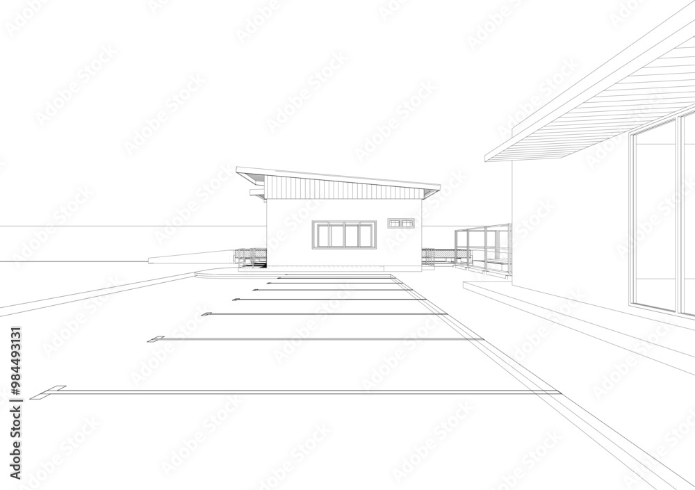 3D illustration of industrial project 3D illustration of industrial project