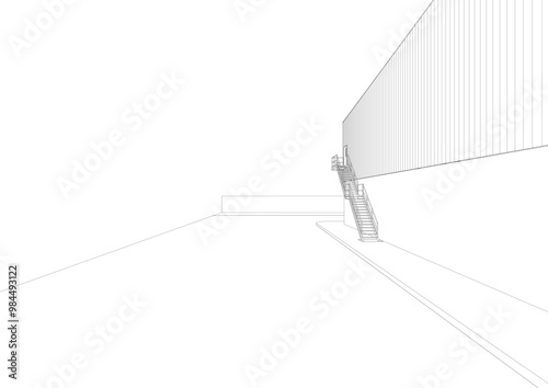 3D illustration of industrial project