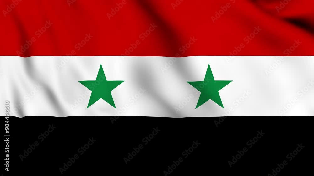 Motion graphic of Syria national flag waving. High quality 4K background for compositing and presentation. Motion graphic of Syria national flag waving. High quality 4K background for compositing and presentation.