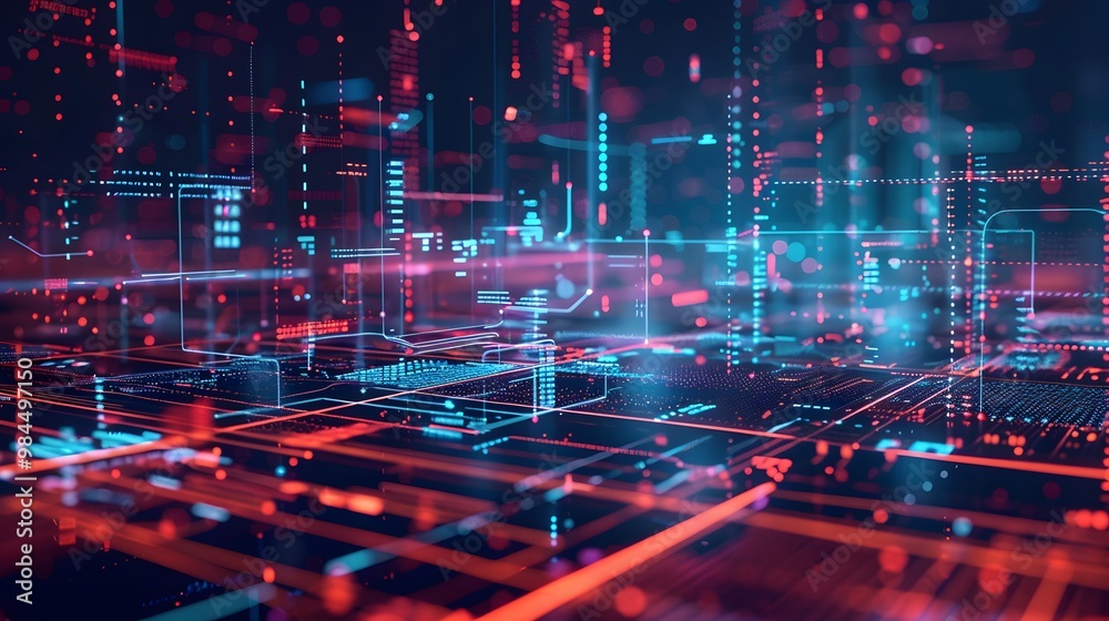Obraz premium Visualize non-functional requirements with graphical elements for scalability, reliability, availability, and maintainability, arranged in a modern format