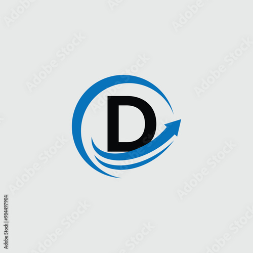 Creative Financial Arrow Symbol And Letter D