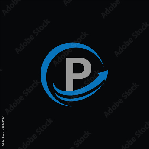 Creative Financial Arrow Symbol And Letter P