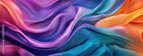 Minimalistic abstract background with a colorful wave of fabric.