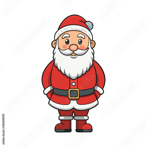 Christmas Santa Claus Vector art illustration isolated on a white background