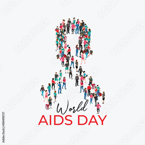World Aids Day, Aids day creative ads. Design for banner, poster, and 3D Illustration. Social media world post aids day. World AIDS Day, Illustration Of World Aids Day
