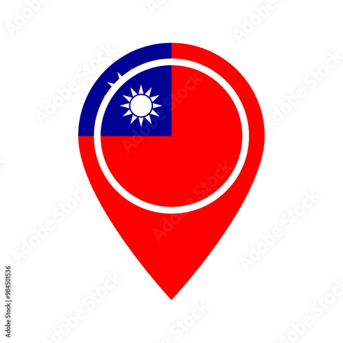 Taiwan flag location icon Free Download Taiwan flag location icon - GFXLoad