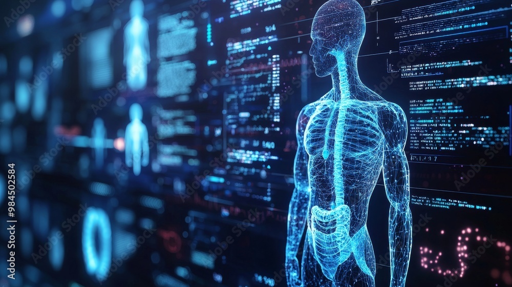 As presented in this concept background, a virtual hologram interface will be used for future healthcare As presented in this concept background, a virtual hologram interface will be used for future healthcare