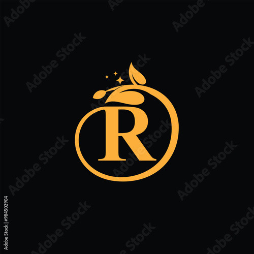 Natural Beauty Care Logo With Letter R
