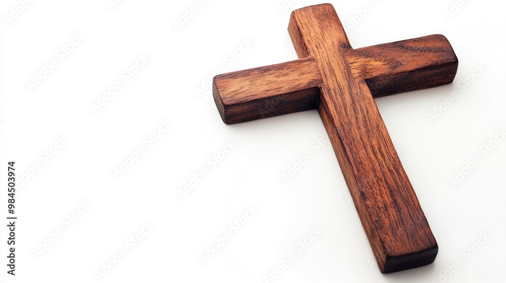 Rustic Wooden Cross on White Background Rustic Wooden Cross on White Background