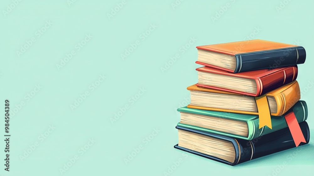 A tower of books sits beside a steaming cup on a tabletop A tower of books sits beside a steaming cup on a tabletop