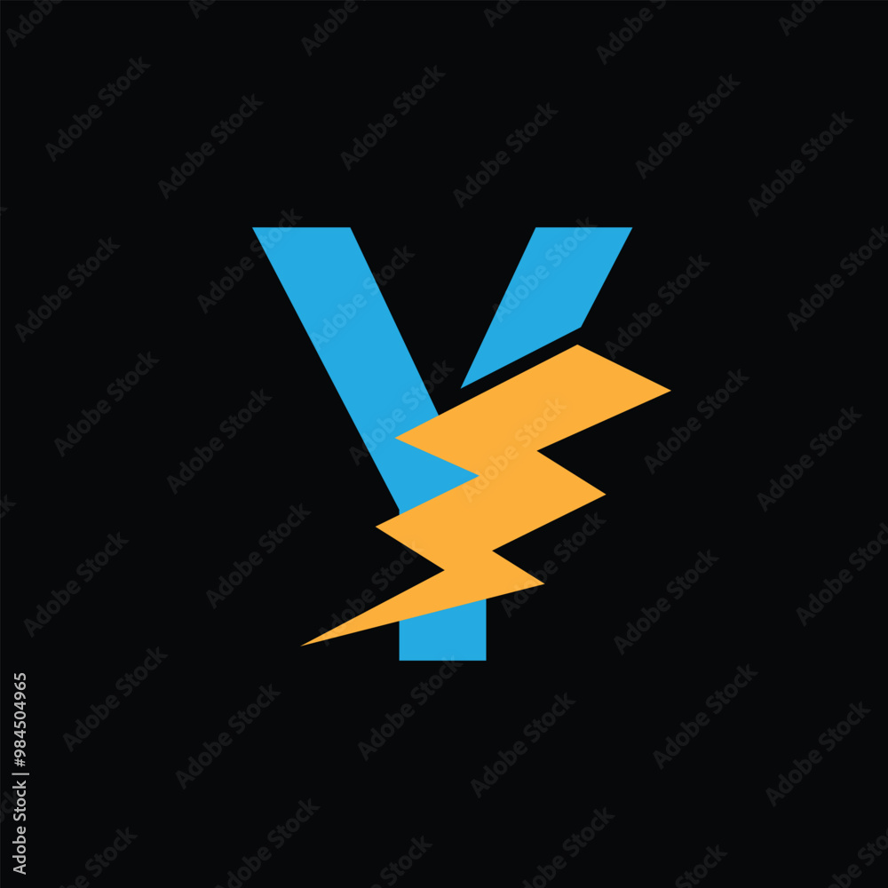 Energy Electric Power Symbol With Letter Y Energy Electric Power Symbol With Letter Y