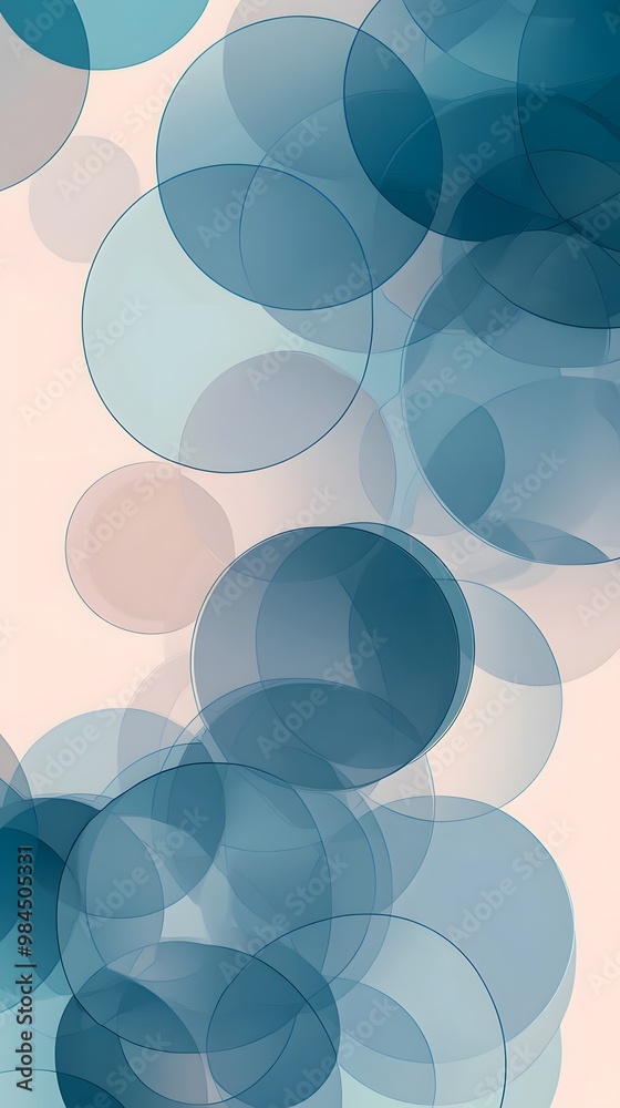 Abstract blue and white circles on a peach background. Abstract blue and white circles on a peach background.
