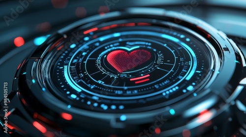 Wallpaper Mural Wearable technology healthcare devices that display heart rate and vitals with a futuristic medical interface in the background Torontodigital.ca