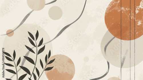 Abstract Watercolor Art with Branches