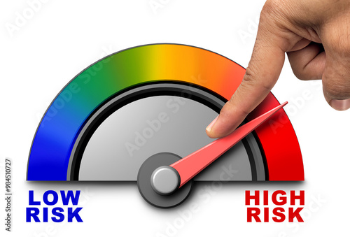 Taking Risk and managing calculated risks as gambling with a gambler who is reckless and increasing security as facing threats by taking fearless action as a speculative investment business concept.