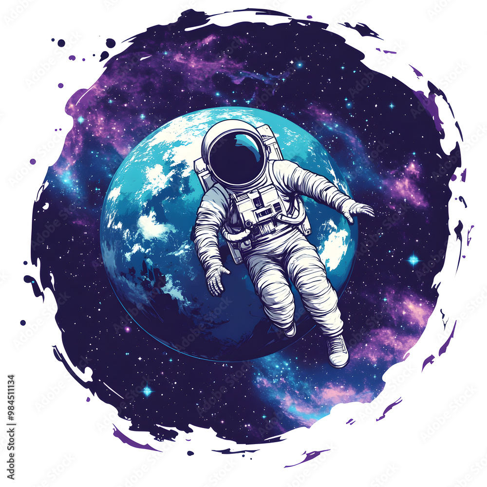 graphics of space, planets, and astronauts on a white background. graphics of space, planets, and astronauts on a white background.