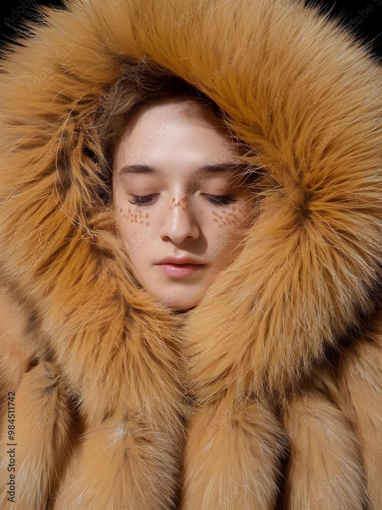 portrait of a woman in fur