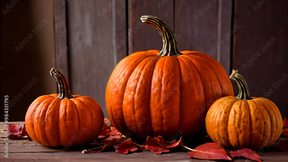 Fall Harvest with Ripe Pumpkins and Seasonal Decor: A cozy arrangement of bright orange pumpkins that symbolizes the festive spirit of Halloween and Thanksgiving day Fall Harvest with Ripe Pumpkins and Seasonal Decor: A cozy arrangement of bright orange pumpkins that symbolizes the festive spirit of Halloween and Thanksgiving day