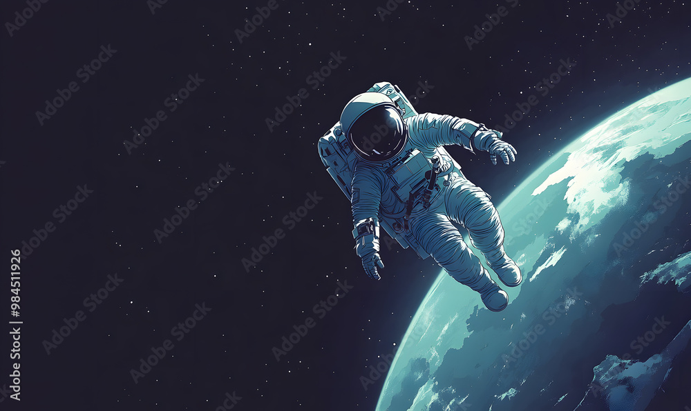graphics of space, planets, and astronauts on a white background. graphics of space, planets, and astronauts on a white background.