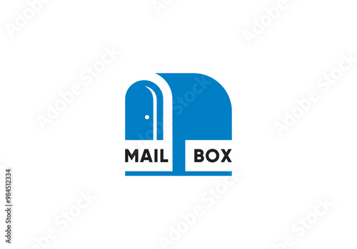 simple mailbox logo design vector template