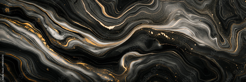 Abstract Black and Gold Marble Fluid Art Texture Background Abstract Black and Gold Marble Fluid Art Texture Background