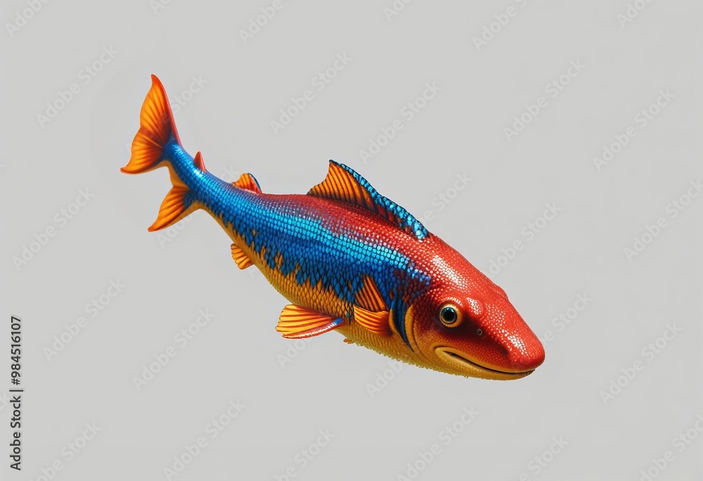 Pixel Art Vibrant Glass A close up of a fish with its scales ren Stock ...