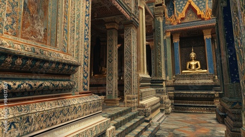The intricately designed temples and stupas at Wat Pho, home to the Reclining Buddha.