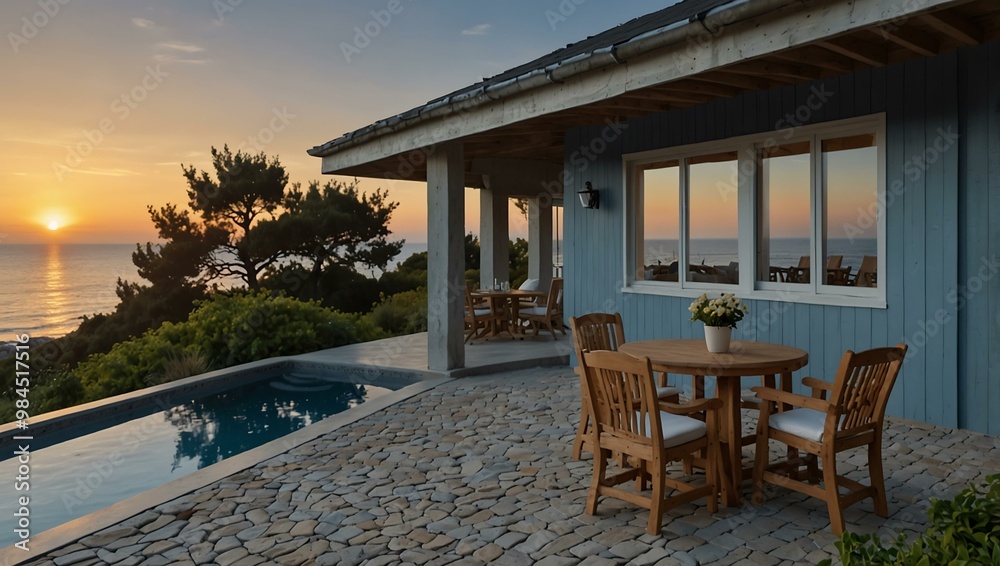 Guest House by the Sea in Morning Guest House by the Sea in Morning