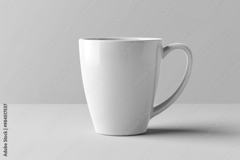 Obraz premium White coffee mug standing on a white table