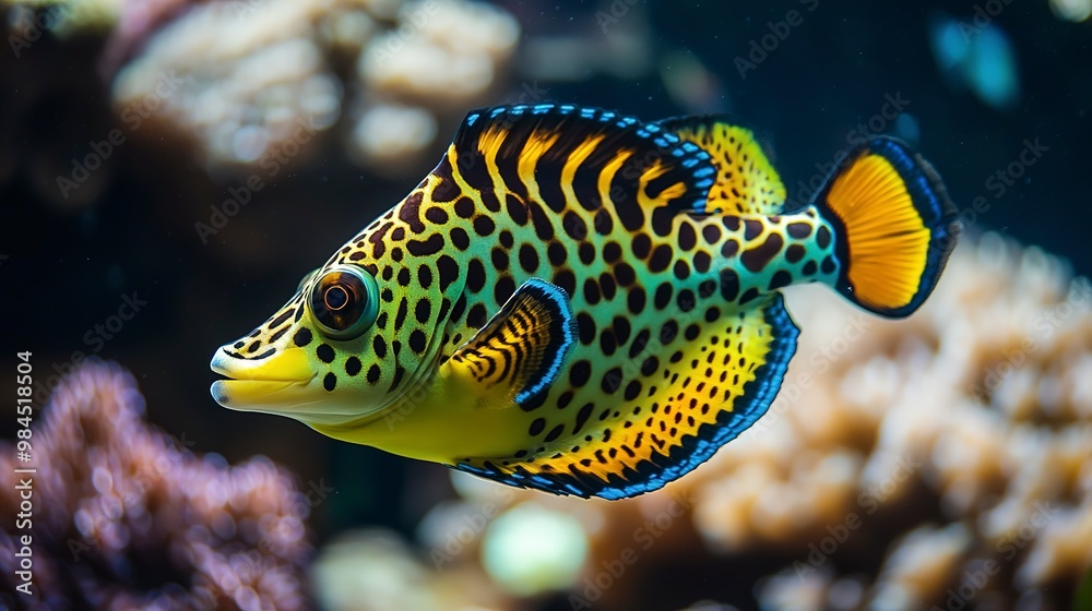 Tropical fish Clown triggerfish, Balistoides conspicillum - sea and ocean fish Tropical fish Clown triggerfish, Balistoides conspicillum - sea and ocean fish