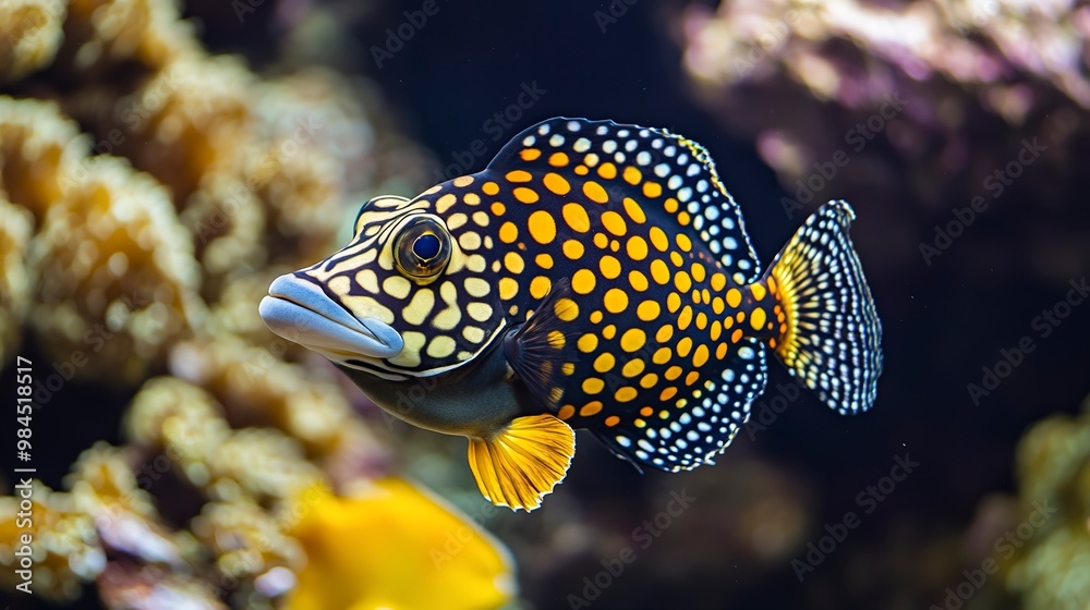 Tropical fish Clown triggerfish, Balistoides conspicillum - sea and ocean fish Tropical fish Clown triggerfish, Balistoides conspicillum - sea and ocean fish