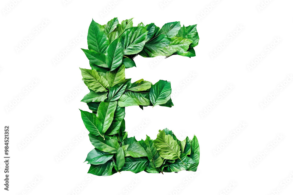 Letter E with Lush Tropical Leaves and Botanical Typography, Nature-Inspired Alphabet Design on Transparent Background, Perfect for Eco-Friendly and Tropical Themes Letter E with Lush Tropical Leaves and Botanical Typography, Nature-Inspired Alphabet Design on Transparent Background, Perfect for Eco-Friendly and Tropical Themes