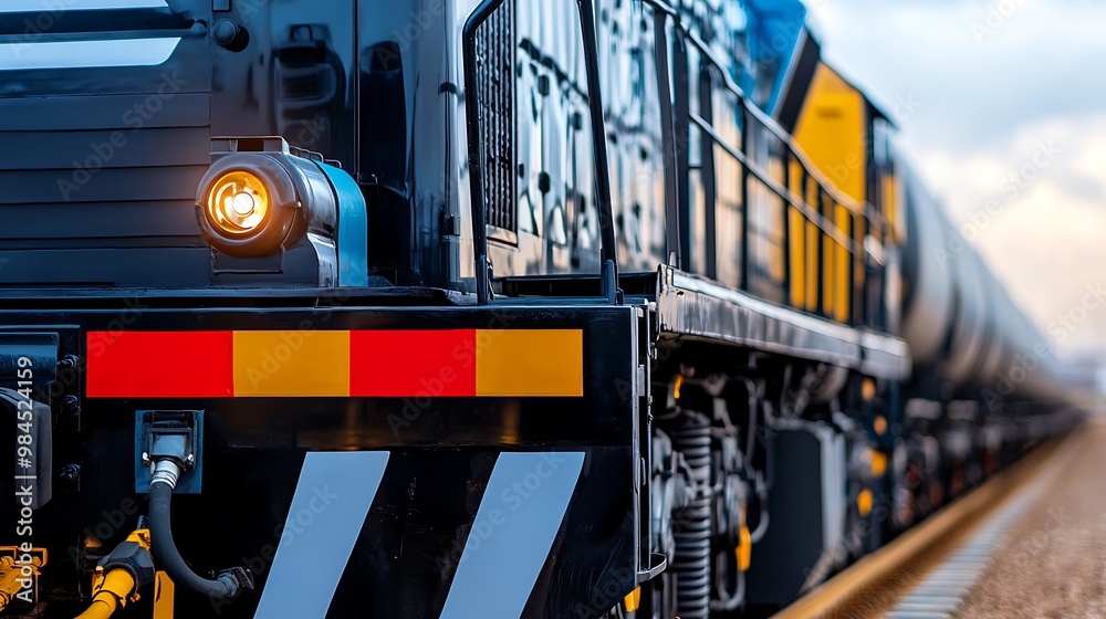 Close-up of a Freight Train Locomotive Close-up of a Freight Train Locomotive