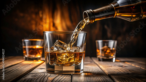 Whiskey on the rocks, a classic choice photo