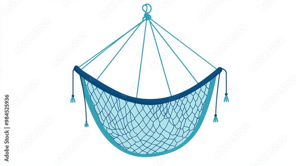 Obraz premium A modern illustration of a fishing net is used for this icon design template.