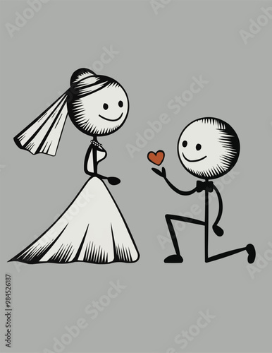 Love propose day vector design.