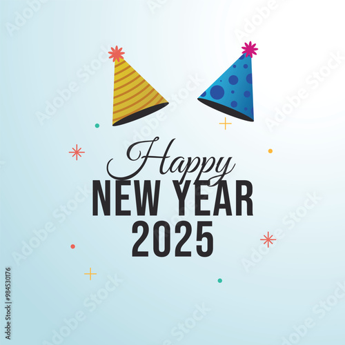 vector graphic of New Year 2025 ideal for New Year 2025 celebration.