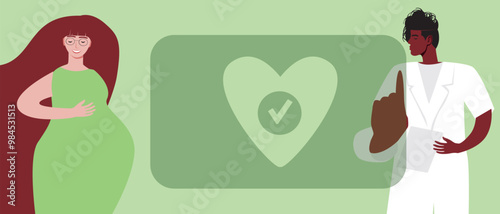 African Woman and Signal for Help with Hand, Flat Vector Stock Illustration for Victims of Domestic Violence